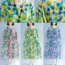 Loose rose dotted prints cotton linen Wardrobes short sleeve Kaftan summer Dress