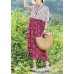 Women rose floral Cotton quilting dresses v neck Art summer Dresses