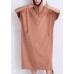 Classy hooded half sleeve cotton tunic top Casual Catwalk nude red Plus Size Dresses Summer